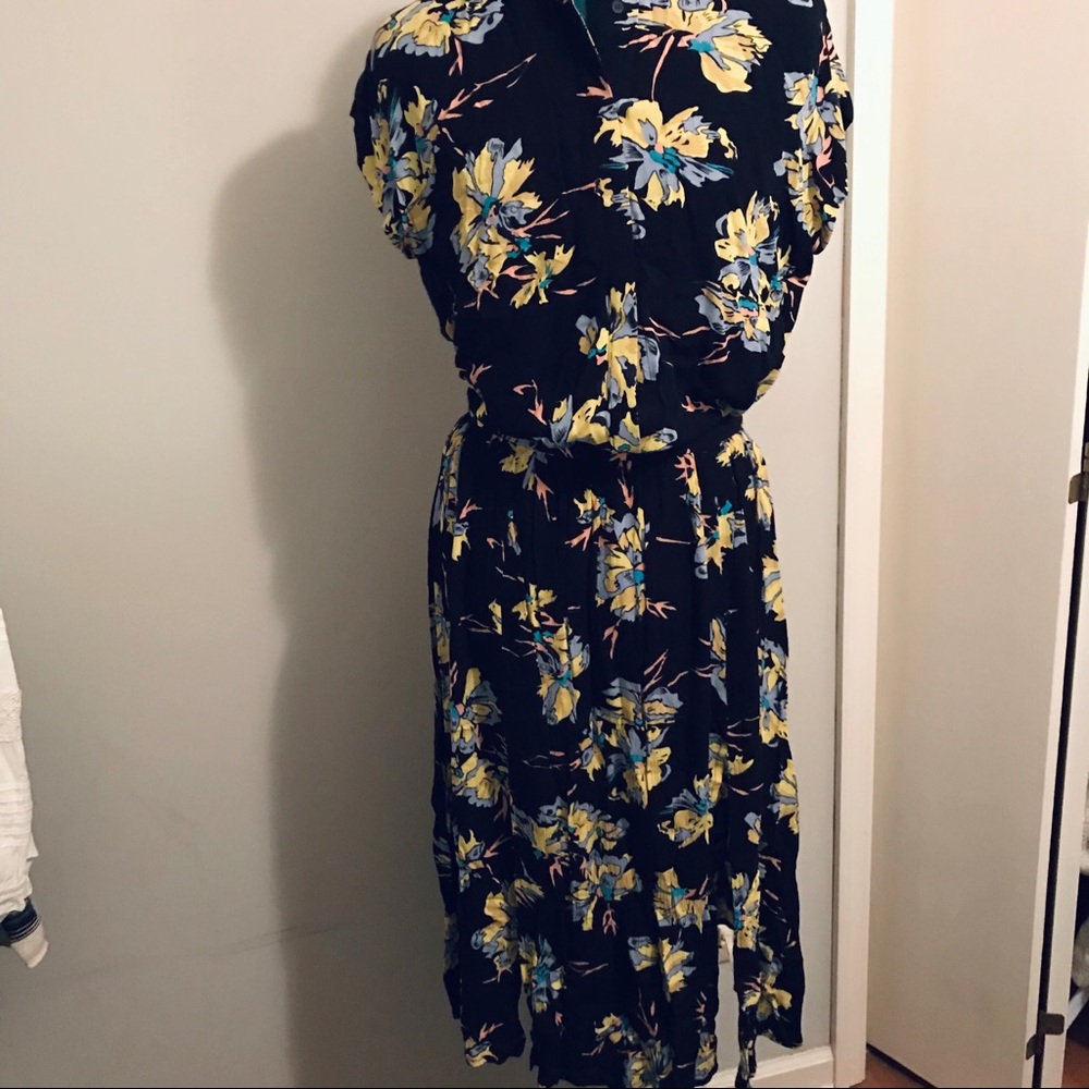 Topshop Black and Yellow Floral Skirt Set
